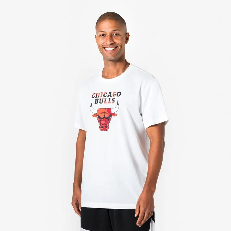 Camiseta Adulta de Basquete NBA Chicago Bulls 500 Kipsta Branca, 3G