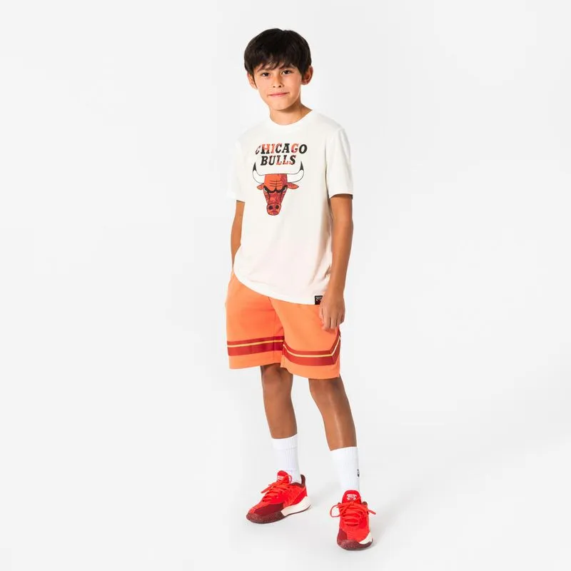Camiseta Infantil de Basquete NBA Chicago Bulls Tarmak Branca - 8-9 ANOS