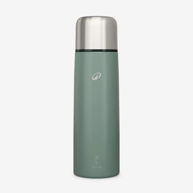 Garrafa Térmica de Inox para Trilha com Copo 1L Quechua Verde - TAMANHO ÚNICO