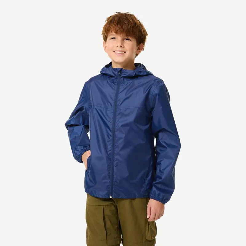 Jaqueta Infantil de Trilha Impermeável MH100 Quechua Azul Marinho Jaqueta de Trilha Infantil Impermeável MH100 Quechua Azul Marinho, 10-11 ANOS