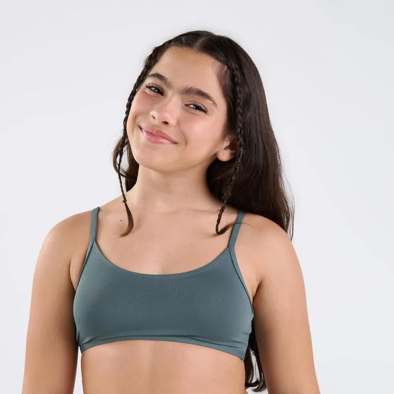 Biquíni Sutiã Infantil de Surf Teen Tribord Verde Militar - 12 ANOS