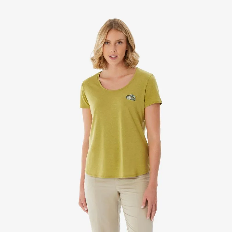 Camiseta Feminina de Trilha MH500 Quechua Caqui - 4G