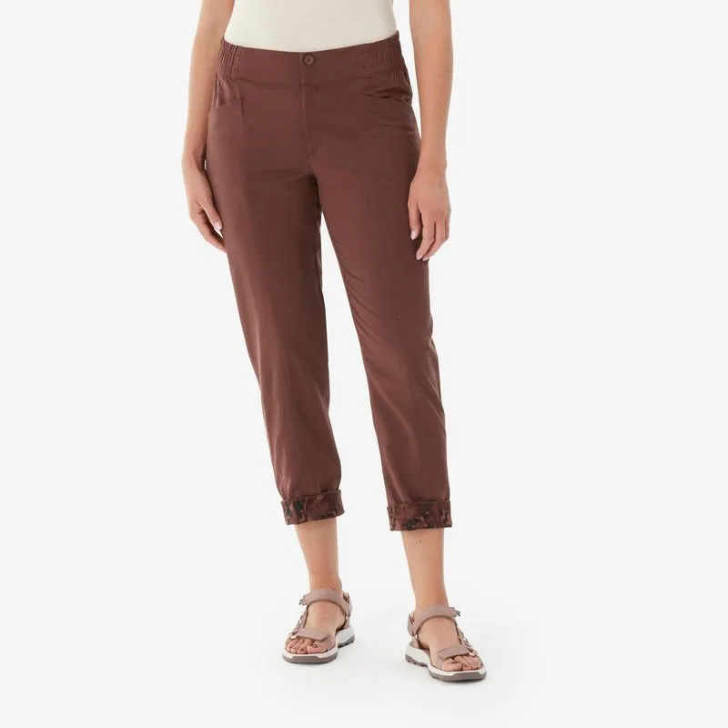 Calça Feminina de Linho para Trilha NH500 Quechua Marrom, 16 (L31)