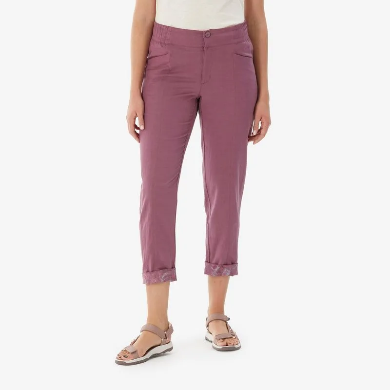 Calça Feminina de Linho para Trilha NH500 Quechua Violeta, 14 (L31)