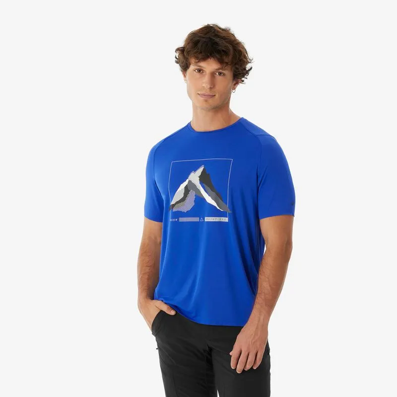 Camiseta Masculina para Trilha MH500 Quechua Azul, P