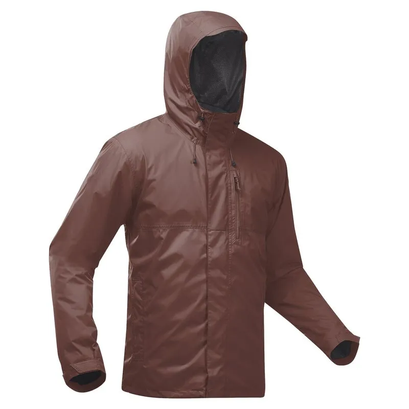 Jaqueta Masculina de Trilha 500 Impermeável Quechua Marrom Jaqueta Masculina para Trilha Impermeável NH500 Marrom, M.