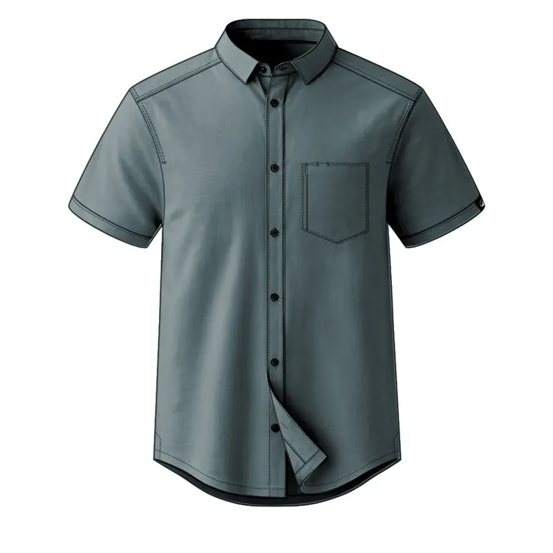 Camisa Masculina de Trilha NH500 Quechua Verde Camisa Masculina de Manga Curta para Trilha NH500 Quechua Verde, P
