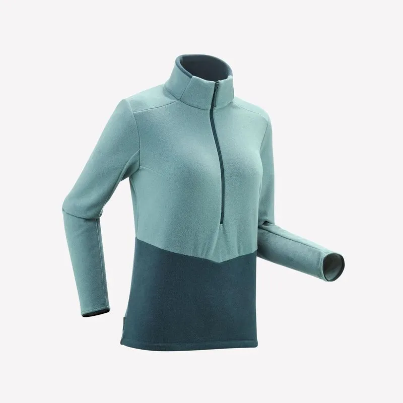 Blusa Fleece Feminina de Trilha MH500 Quechua Verde Blusa Fleece Feminina de Trilha MH500 Quechua, M