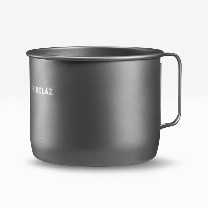 Caneca de Camping em Titânio 450ml MT900 Forclaz Cinza - TAMANHO ÚNICO