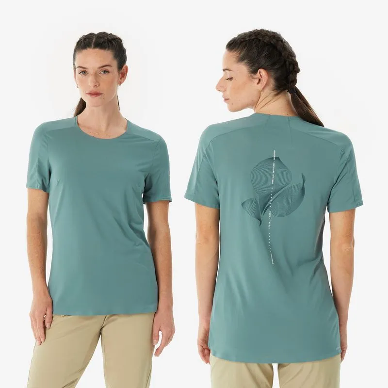 Camiseta Feminina para Trilha MH500 Quechua Verde, P