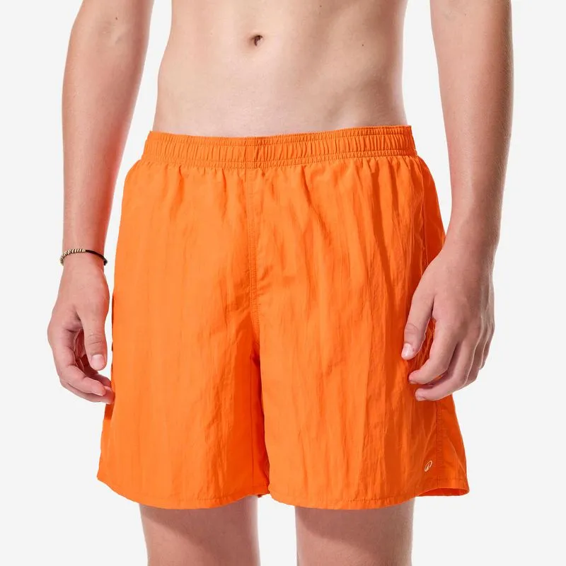 Short Infantil de Natação Nabaiji Laranja Calção de banho para menino, calção de banho laranja, 12-13 ANOS