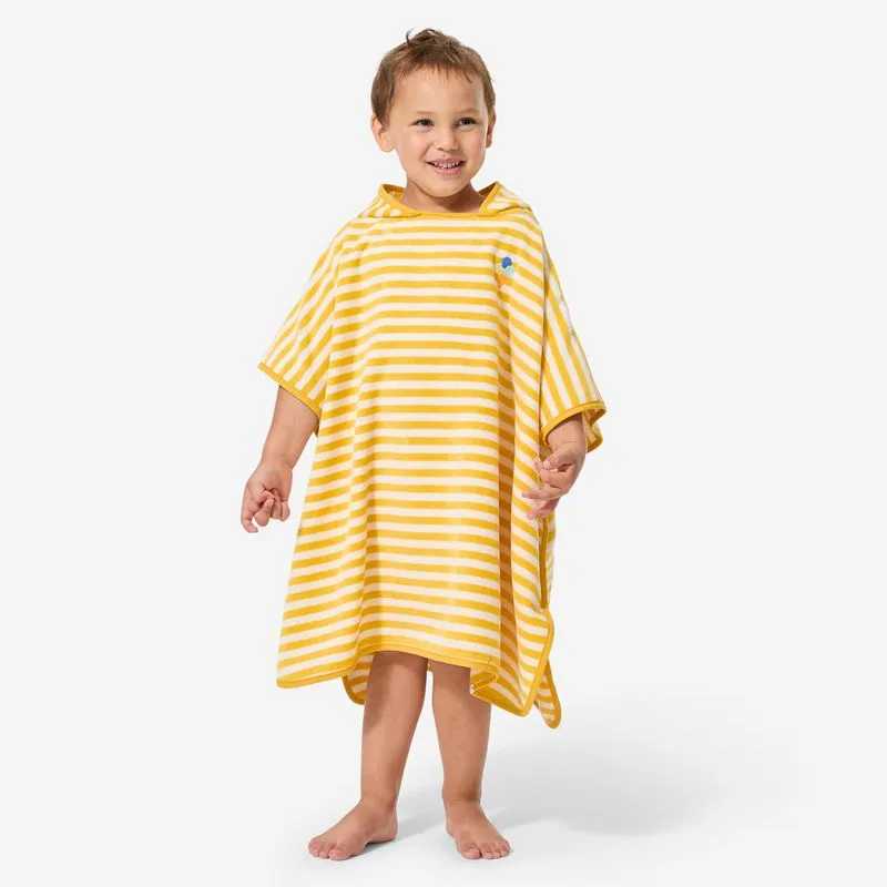 Poncho Infantil de Natação Listras Decathlon Amarelo - 3 ANOS