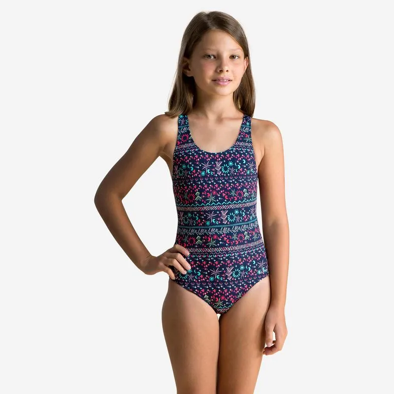 Maiô Infantil de Natação Basic 100 Vega Azul Marinho Maiô infantil de Natação Basic Vega, 4-5 ANOS