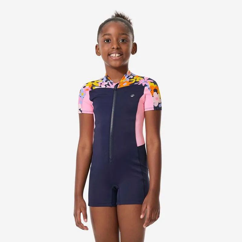 Maiô Infantil de Natação Shorty Una Lys Nabaiji Azul Marinho - 7-8 ANOS
