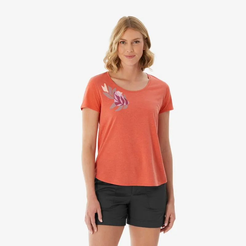 Camiseta Feminina de Trilha MH500 Quechua Laranja Camiseta Feminina para Trilha MH500 Quechua Laranja, 4G