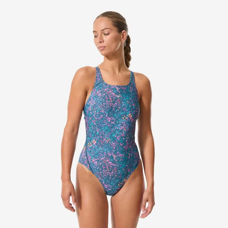 Maiô Feminino de Natação Kamyleon Tach Estampado Nabaiji Azul Traje de banho feminino de uma peça, Kamyleon tach green, L