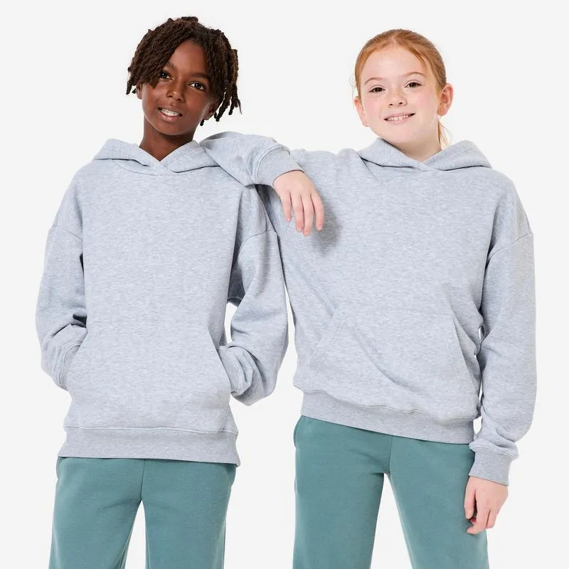 Blusa Moletom Infantil com Capuz 500 Domyos Cinza - 5-6 ANOS