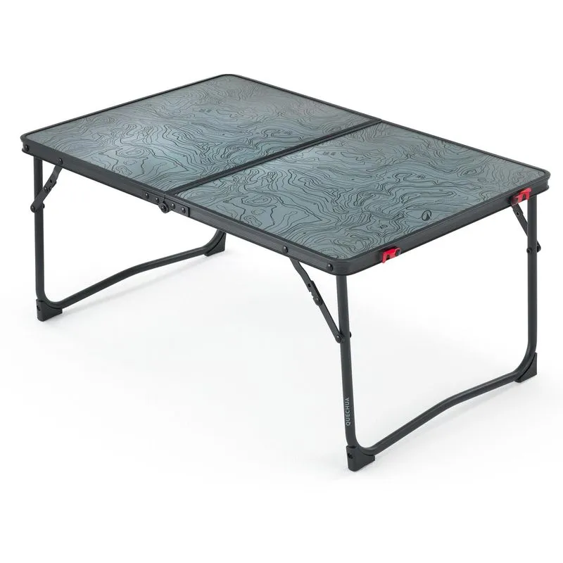 Mesa Dobrável de Camping para 4 Pessoas Quechua Cinza Mesa de Acampamento Dobrável Baixa de 2 a 4 Pessoas Quechua Cinza, ÚNICO