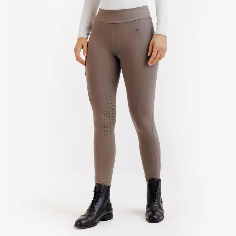 Leggings femininas para equitação full grip - 500 marrom, XS