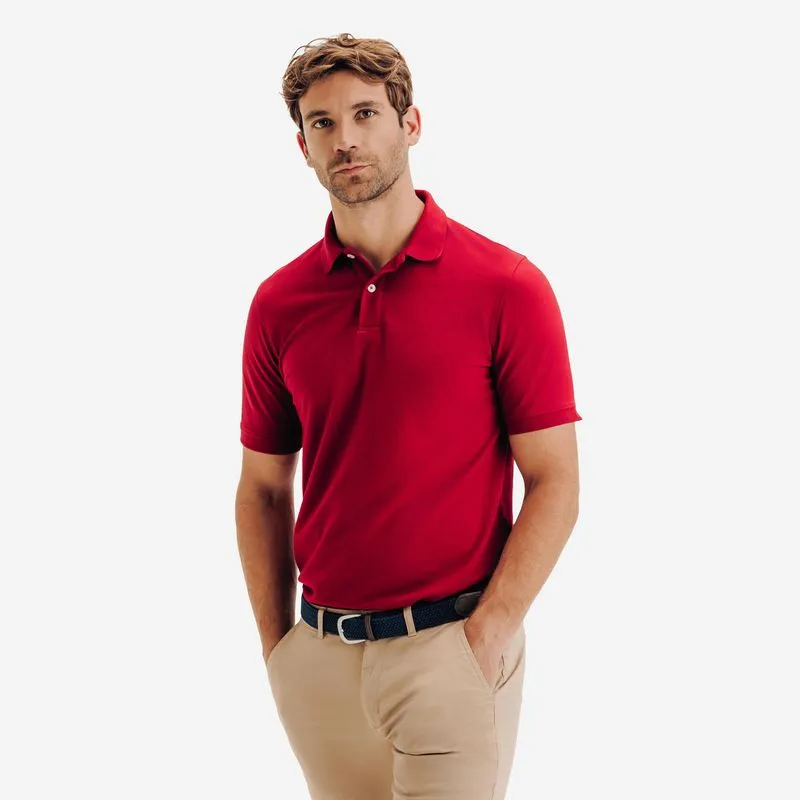 Camisa Polo Masculina de Golfe MW500 Inesis Vermelha, M