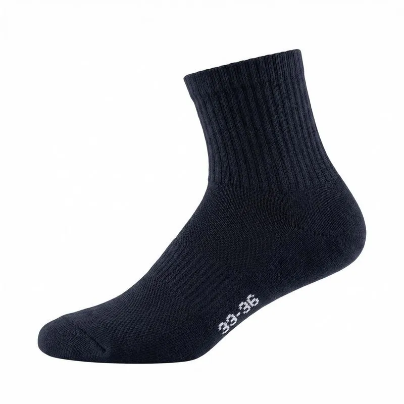 Kit 2 Pares de Meias Adulto de Ginástica Cano Médio Domyos Preta - BR 25