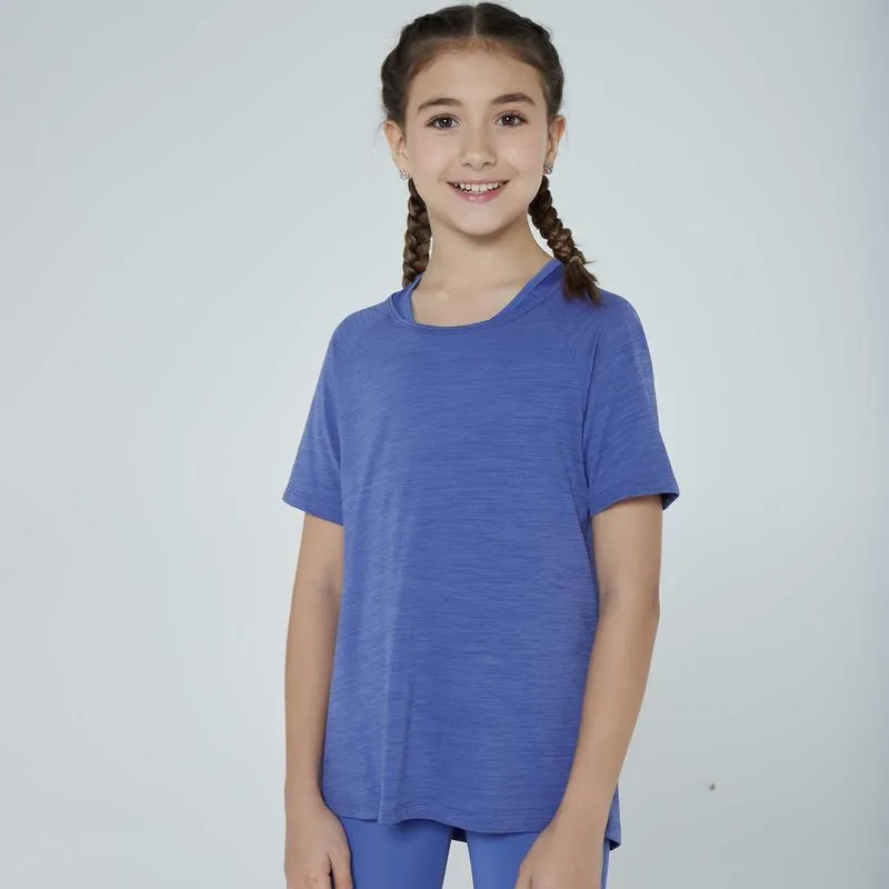 Camiseta Infantil de Ginástica First Domyos Azul - 8-9 ANOS