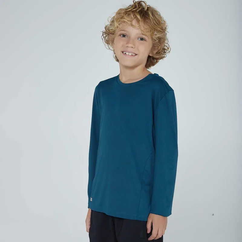 Camiseta Infantil de Treino Proteção UV Domyos Azul - 12 ANOS