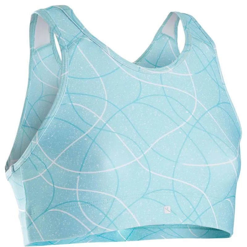Top Infantil de Ginástica GYM Domyos Azul-claro BRASSIERE S500 TG G SPO, 141-148CM 10-11