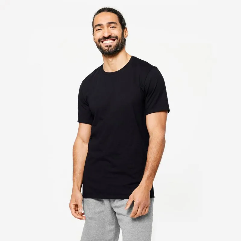 Camiseta Masculina de Pilates 500 Domyos Preta - P