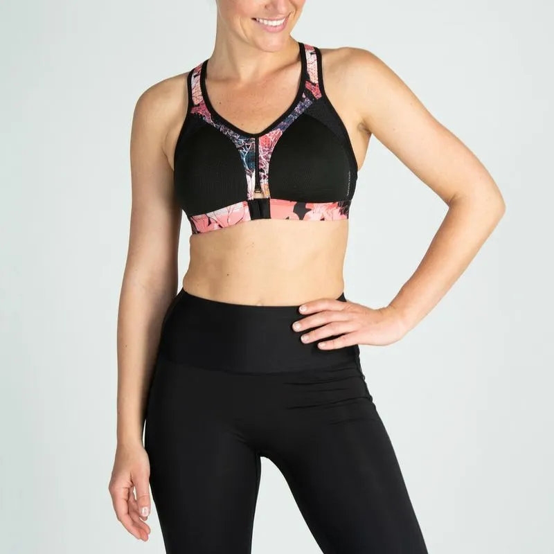 Top Esportivo com Zíper Power 900 Preto/Azul Marinho FBRA POWER 900 W SPORTS BRA BLK, M CD