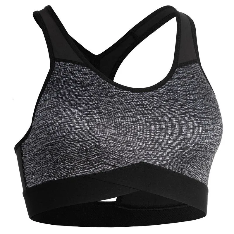 Top de Cardio Training Mulher 500 Cinzento-mesclado FBRA 500 W SPORTS BRA WIT, XL