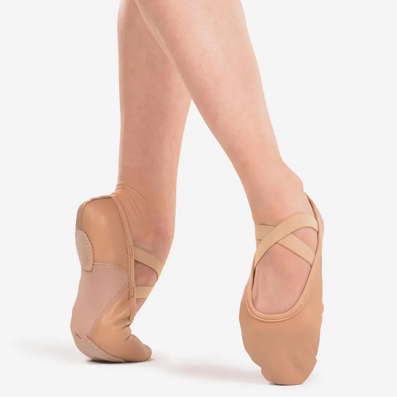 Sapatilha Feminina de Ballet Meia-Ponta Sola Dividida Starever Bege - BR 37