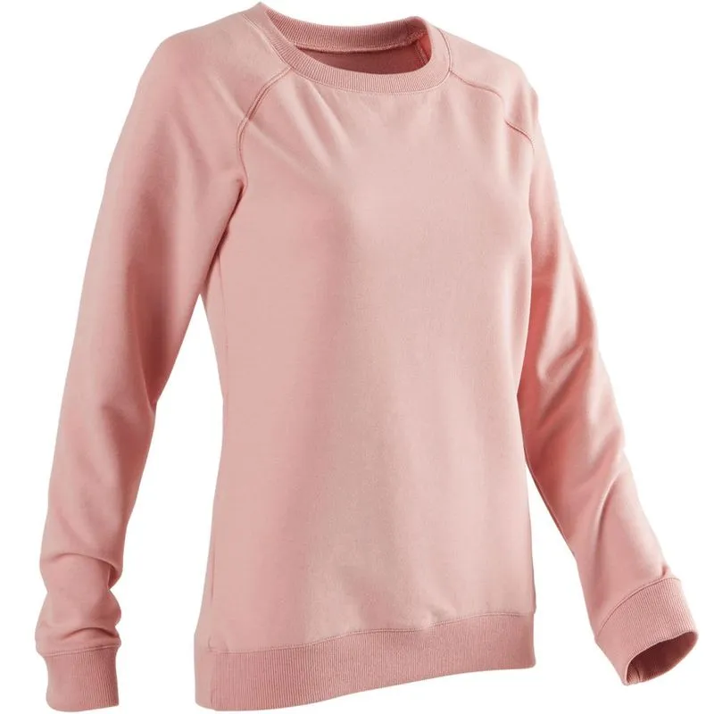 Blusa de Moletom Básica Feminina 100 Rosa SWEAT 500 GYM PINK, M