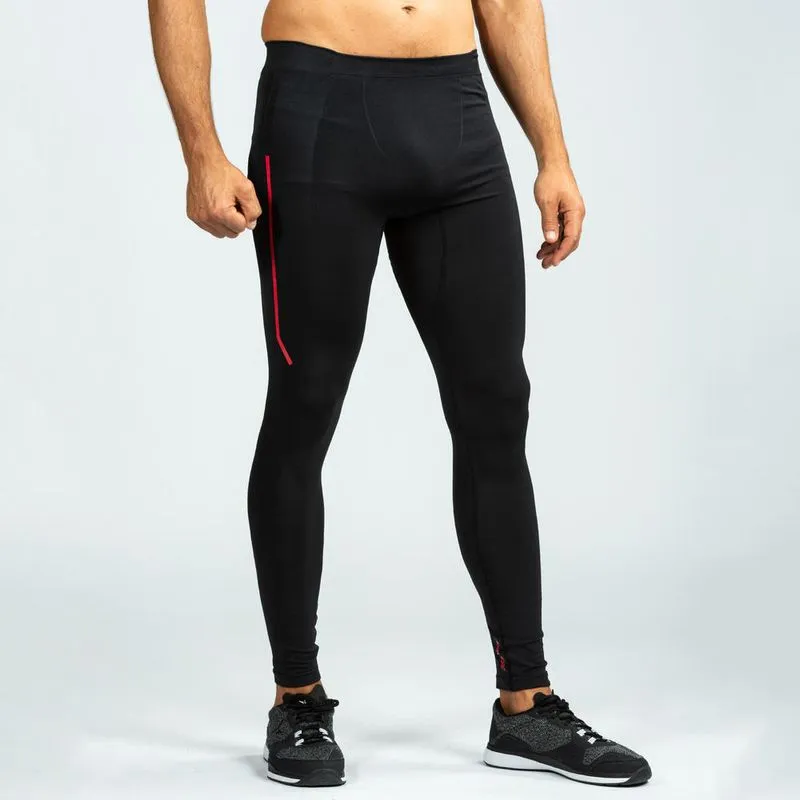 Legging Masculina Sem Costura Fitness Preta/Vermelha - Linha 500 LEGGING LINHA 500 MASCULINA SEAMLESS - TAMANHO P