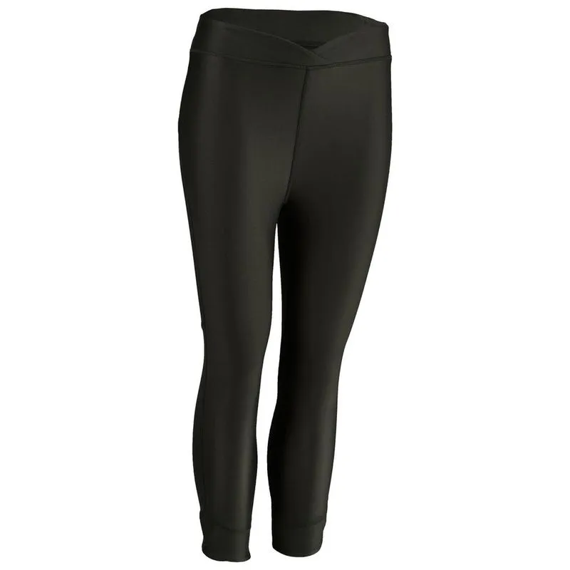 Calça legging 7/8 feminina de academia 500 Kaki LEGGING 7/8 FLE 500 KAKI, M / W30 L31