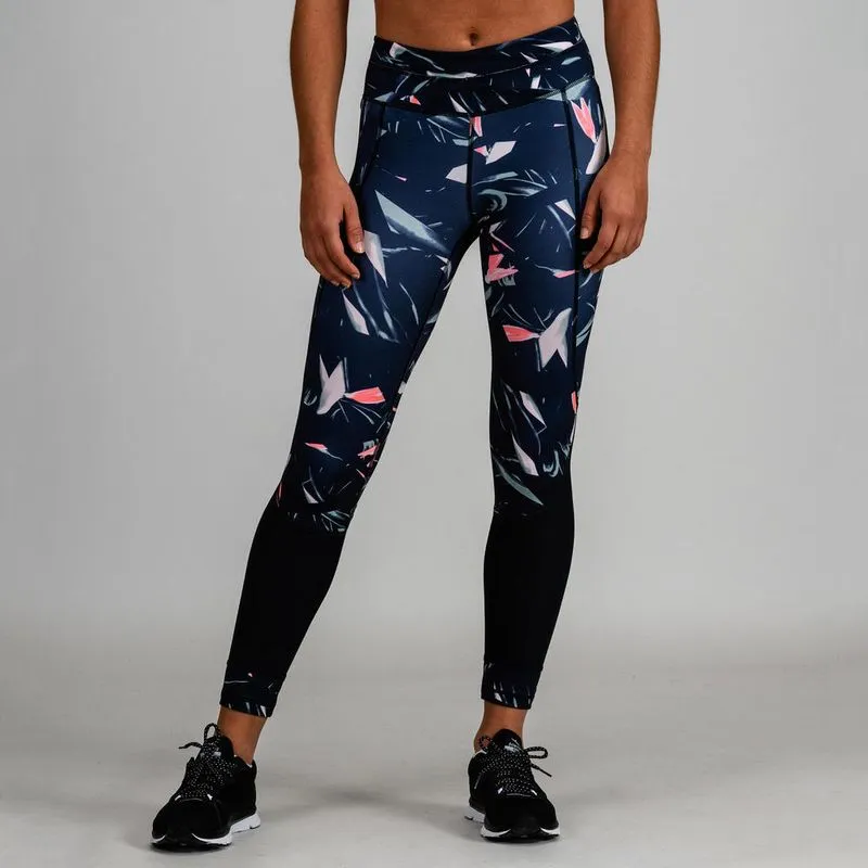 Legging feminina de academia FTI 520 LEGGING FTI 500 FLORAL NAVY, M / W30 L31