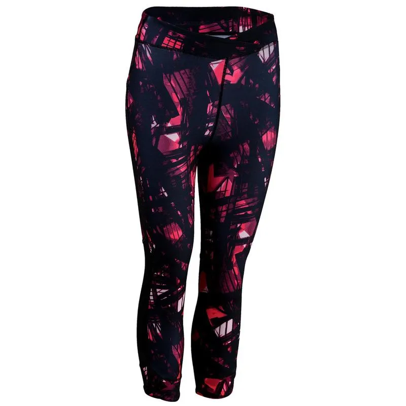 Calça legging 7/8 feminina de academia 500 LEGGING 7/8 FLE500 GRAPHIC, L / W33 L31