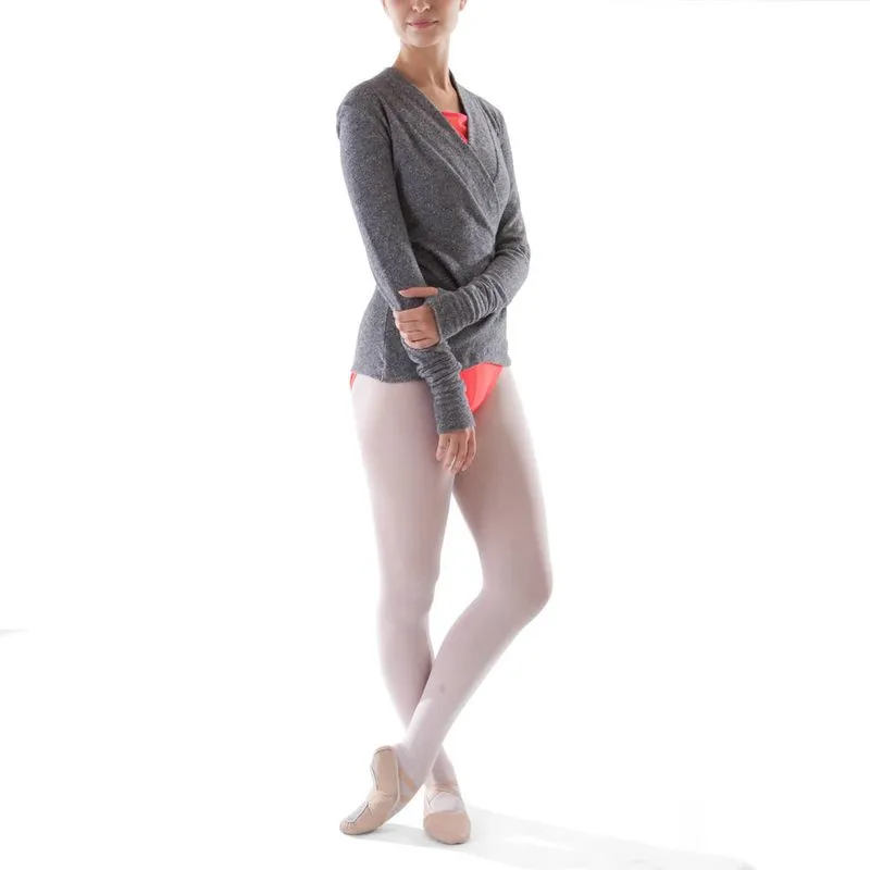 Blusa de frio de Dança Clássica Crossover Domyos DCCC100 W WRAP-AROUND TOP, UK 8 - PP