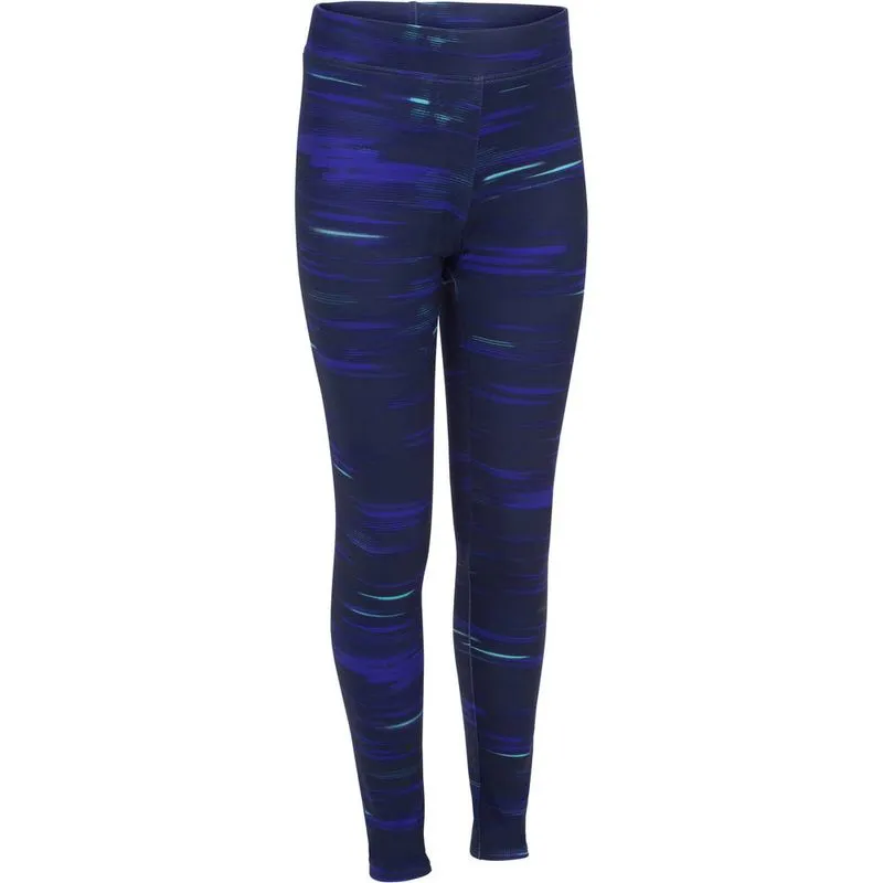 Calça Legging de Ginástica Menina Preta Domyos - azulescuro - 8 ANOS