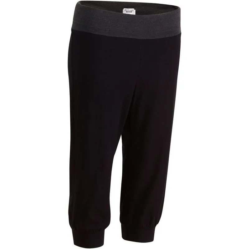 Calça Corsário Feminina de Yoga Restaurativa em Algodão Biológico SOFT YOGA W CAPRI BLACK GREY, W33 L31 M