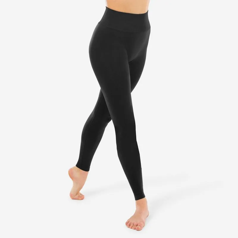 Leggings de Dança Moderna Cintura Subida Mulher Preto, G