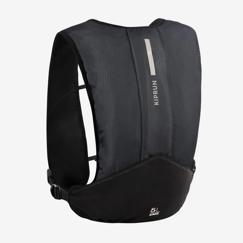 MOCHILA DE TRAIL RUNNING 5 L PRETO MESCLADO - VENDIDA COM BOLSA DE ÁGUA DE 1 L, ÚNICO