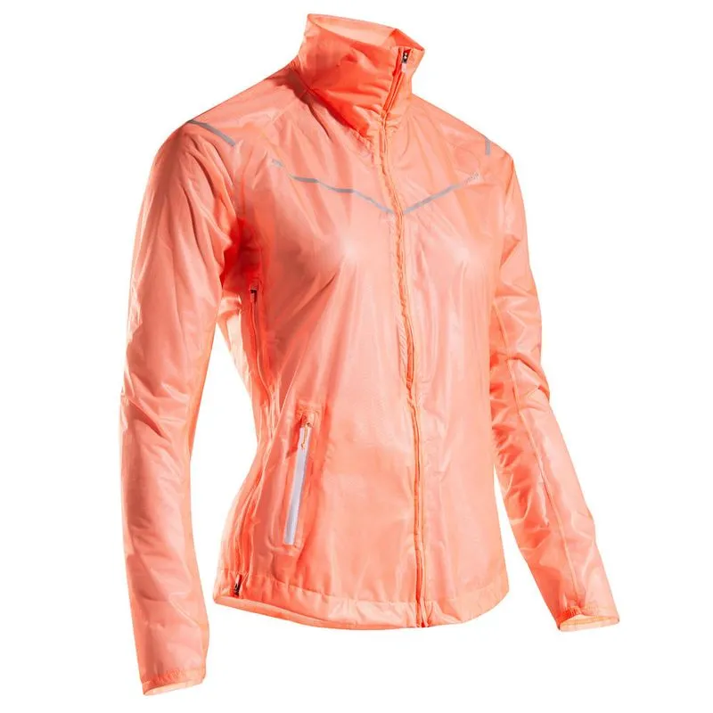 Jaqueta Impermeável de corrida Feminino, coral, 42