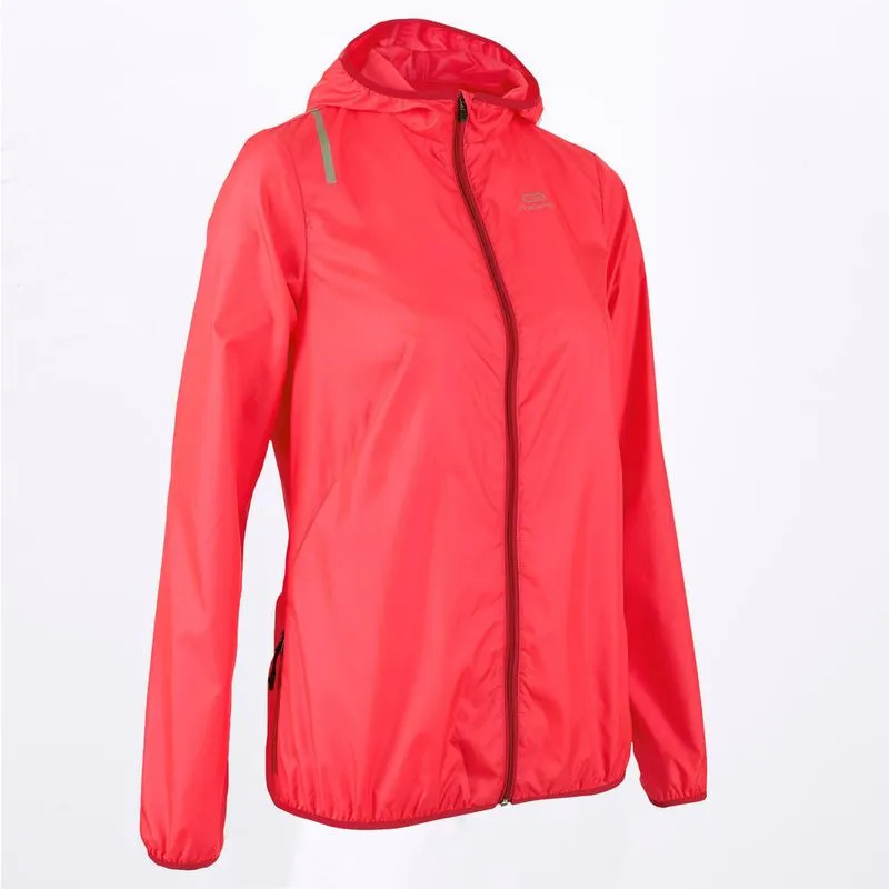 Jaqueta Feminina de Corrida Corta-Vento Run Wind Kalenji JACKET RUN WIND W CORAIL, UK 18 - EU 46