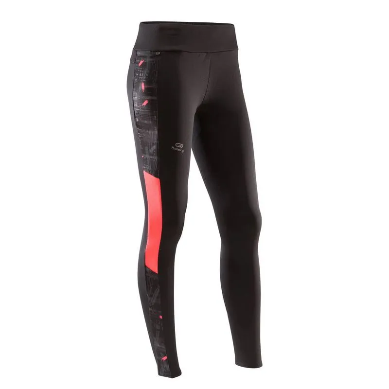 Legging Feminina de Corrida Run Warm Plus Preto - preto-rosa - M