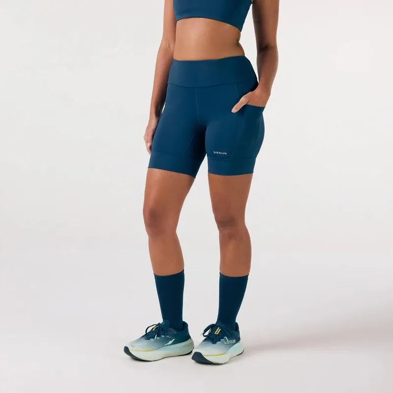 Short Feminino de Corrida Mid Tight 3 Bolsos Kiprun Turquesa - PP