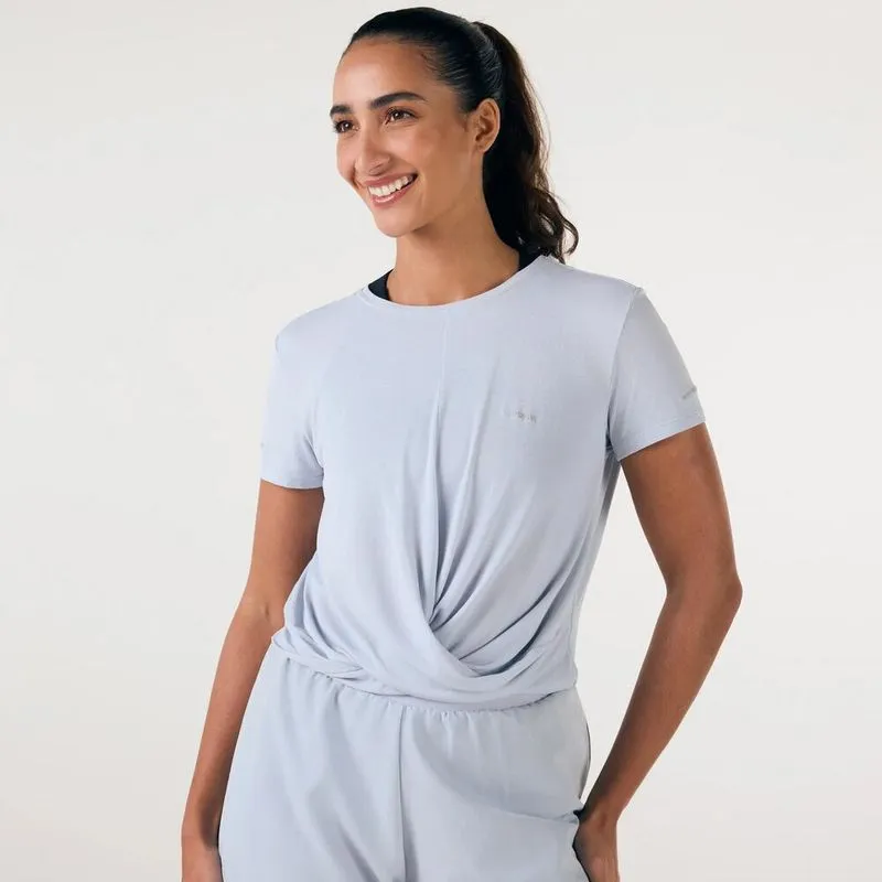 Camiseta Feminina de Corrida Run Knot Kiprun Azul - G
