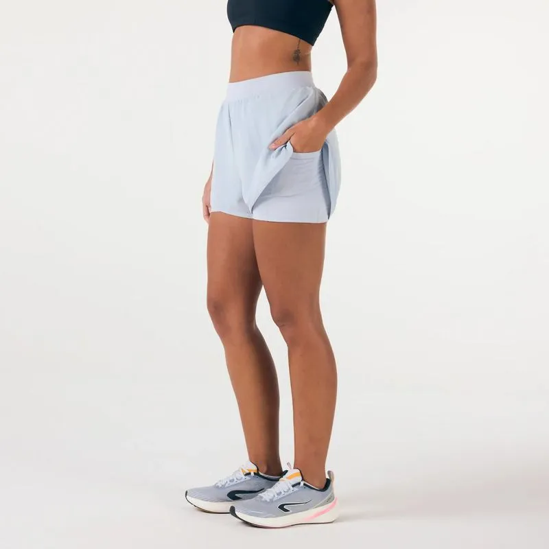 Short Feminino de Corrida 2 em 1 Run Dry 3 Bolsos Kiprun Azul - GG