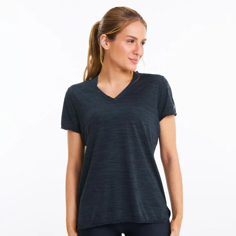 Camiseta Feminina de Treino First Domyos Azul Marinho, 3G