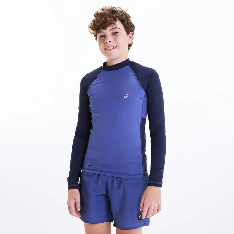 Camiseta Infantil de Surf Teen UV50+ Tribord Azul - 14 ANOS